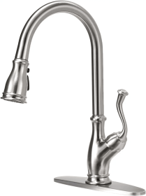 Brushed Nickel Kitchen Faucet with Pull Down Sprayer - Single Handle One Hole High Arc Pull Out Kitchen Sink Faucets Stainless Steel