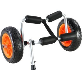 VEVOR Heavy Duty Kayak Cart, 250lbs Load Capacity, Foldable Canoe Trolley Cart with 10'' Solid Tires, Nonslip Support Foot & Tie-Down Strap