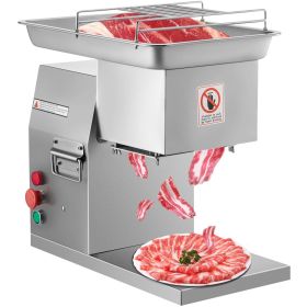 VEVOR Commercial Meat Cutter Machine 1100 LB/H 3mm Stainless Steel with Pulley 600W Electric Food Cutting Slicer for Kitchen Restaurant Supermark