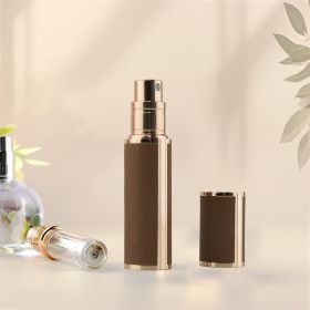5ml Luxury Leather Perfume Spray Bottle Portable Mini Refillable Fragrance Atomizer,Travel Cosmetic Container Black Frangrace Refillable Bottle B (Color: Brown)