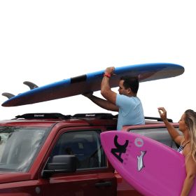 DORSAL Wrap-Rax Surfboard Soft Roof Rack Pads with Tie Down Straps, 19/28" Long (Pair), Universal Car Roof Rack for Longboard, Paddleboard, Snowb (size: 19)