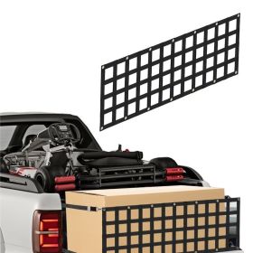 Cargo Management Pickup Truck Tailgate Net (Color: Black, size: 60" x 18")
